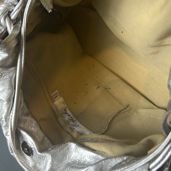 Vintage Rita Diana Mylinka Silver Metallic Crystal Puffer Cinch Shoulder bag - Picture 13 of 14